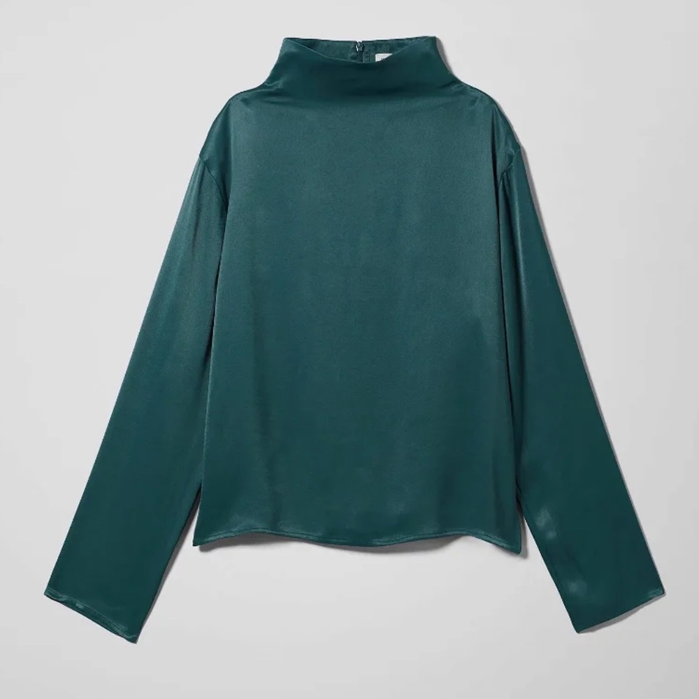 WEEKDAY Turquoise Nomi Blouse Sz S *NWOT*